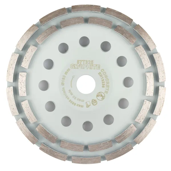 Tarcza diamentowa szlifierska, 2 segmenty, 180 x 22.2 mm, na sucho